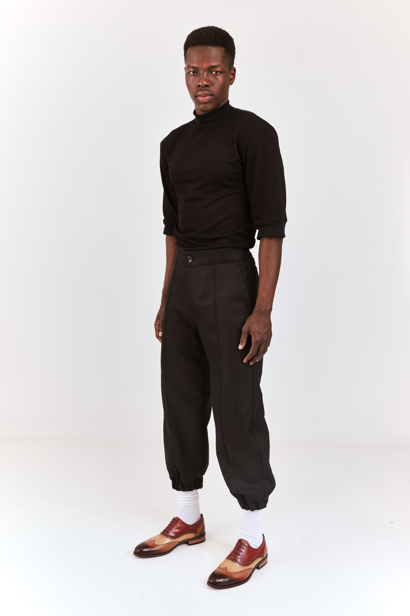 Men trousers tailored and loose black