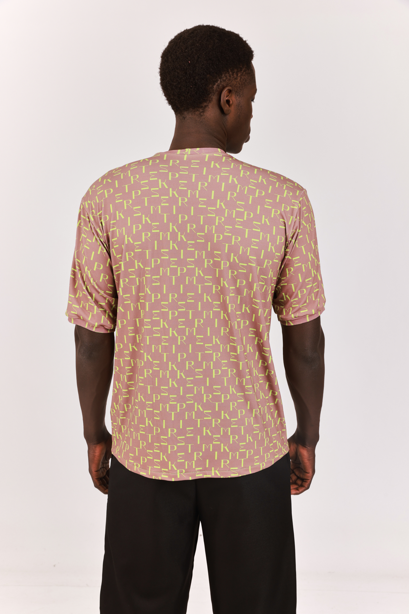 Men Printed T-shirt Brown with bright Green
